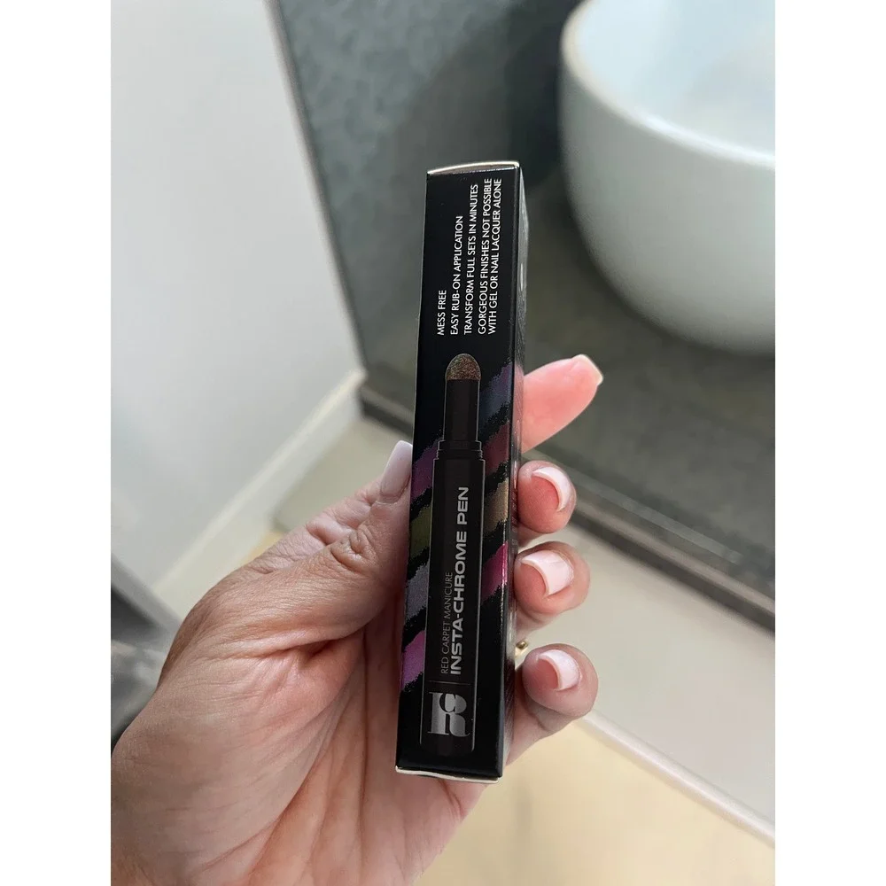 Red Carpet Manicure Insta-Chrome Pen Gold Holographic Rub On Nail Chrome Stick